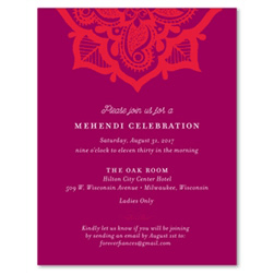 Mehndi Insert Cards on purple 100% Recycled Paper | Henna Flower (also in pink and orange)
