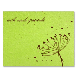 Thank Greetings - Love Scene (Bright Green garden herbs seeded paper - Chocolate print)