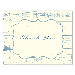 Thank you Greetings - Shabby Chic (cream wildflower seeded paper - Stonewash Blue print)