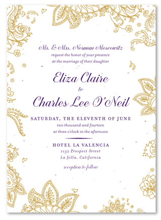 Paisley Wedding Invitations | Indian Smile