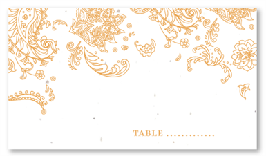 Wedding Table Cards - Indian Smile (*seeded paper)