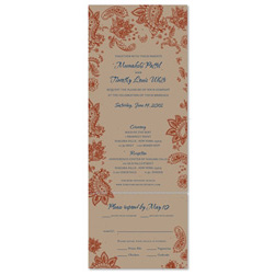 Indian Smile Wedding Invitations on Brown Seeded Paper (Brown, Paprika and Buddha blue)