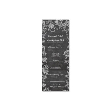 Indian Smile Chalkboard Wedding Invitations with Paisley