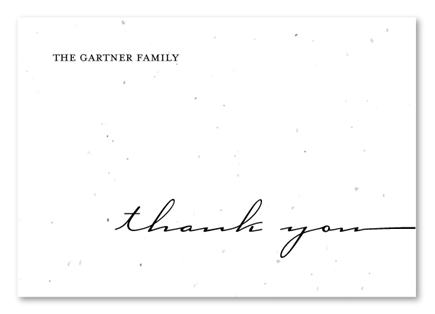 Plantable Thank you cards | Love Infinitely on white seeded paper