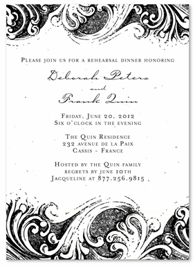 Shabby Chic Rehearsal Dinner Invitations ~ La Grange