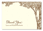 Unique Thank you cards on Seeded Paper ~ La Foret Tree by ForeverFiances Weddings (Chocolate Brown)