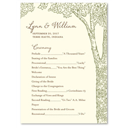 Forest Wedding Programs - La Foret (recycled)