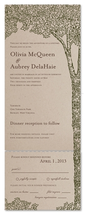 Brown Paper Tree Wedding Invitations | La Foret