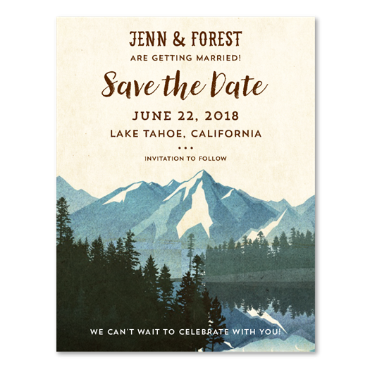 Lake Tahoe Wedding Save the Date Cards | California Nevada Sierra