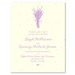 Wedding Announcement Cards ~ Lavender Simplicity