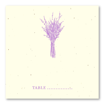 Wedding seeded paper Table Cards - Lavender Simplicity