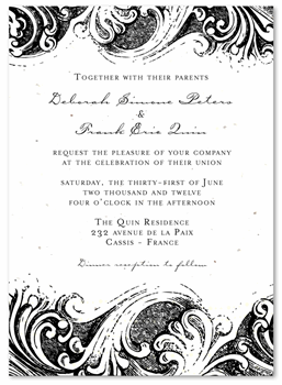 French Swirls Wedding Invitations