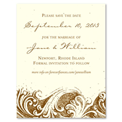 French Swirls Save the Date cards | Le Cabanon (plantable paper)