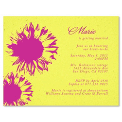 Yellow Bridal Shower Invitations ~ Sunflower (seeded paper)