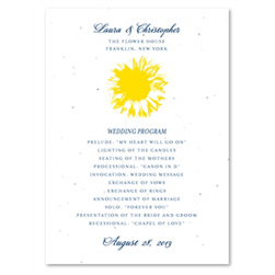 Sunflower Wedding Programs | Yellow Flower