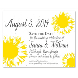 Yellow Save the Date Cards - Sunflower (100% recycled paper)