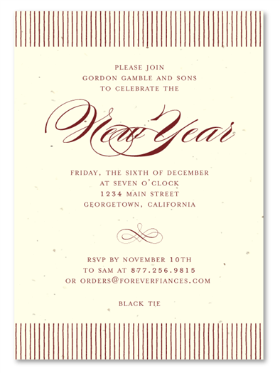 Black Tie Holiday Party Invitations | Lined Border