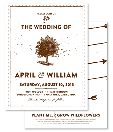 Green Wedding Invitations | Living Tree (Seeded paper)