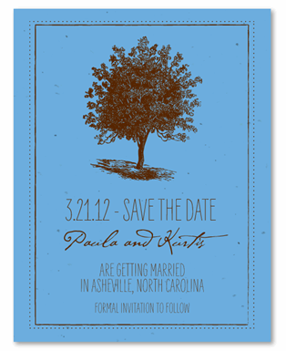 Unique Wedding Save the Date ~ Living Tree (Seeded paper)