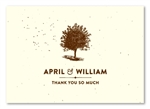 living tree Thank You Cards on brown paper | Living Tree