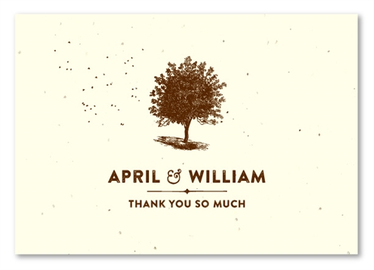 living tree Thank You Cards on brown paper | Living Tree