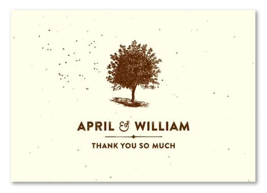 living tree Thank You Cards on brown paper | Living Tree