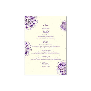 Unique Wedding Menus ~ Lolita (seeded paper)