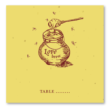 Honey Jar Wedding Place cards ~  Love Brew *plantable