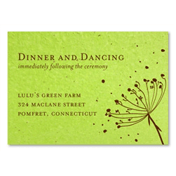 Green Wedding Insert cards ~ Love Scene (seeded paper)