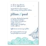 Beach Wedding Invitations on Seeded Paper | Love by the Dock (Aqua)