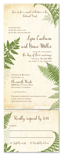 Flowing Ferns Save the Date Cards by Basic Invite