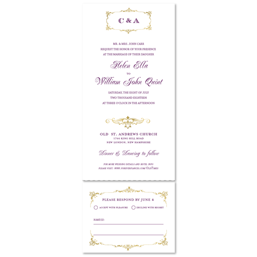 Send n Sealed Invitations ~ Medallion Bourgeois (100% recycled paper)