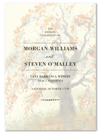 fall Wedding Programs ~ Mighty Fall Tree (100% recycled paper)