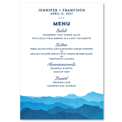 Blue Mountain Wedding Menus | Misty Mountains