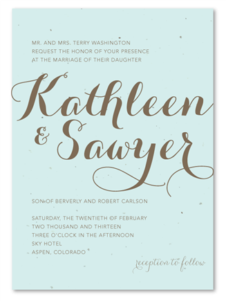 Seeded Paper Wedding Invitations ~ Modern Play