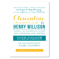 Unique Wedding Invitations - Modern Typography (plantable paper)