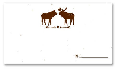Moose Place Cards on seeded paper | Moose Love