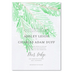 Frosty Winter Wedding Invitations | (100% recycled paper) Nature's Green