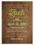 Wood Bar Mitzvah Invitations | Mountain Lodge