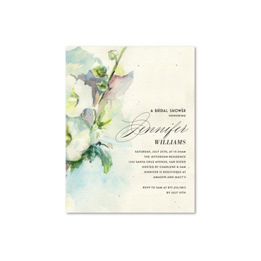 Plantable Bridal Shower Invitations ~ Gorgeous Blooms (watercolor)
