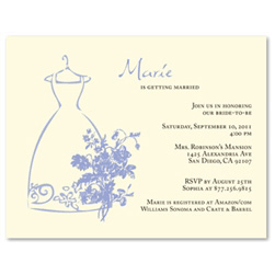 Bridal Shower Invitations ~ My Gown (100% recycled paper)