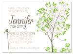 Bat Bar Mitzvah Tree Green Invitations