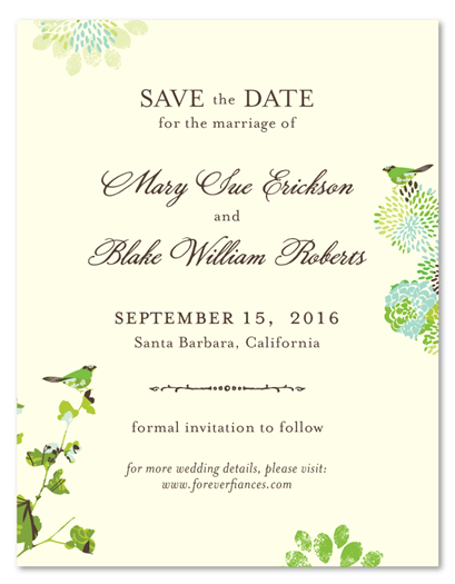 Eco-Friendly Save the Date cards ~ Nature's Glory