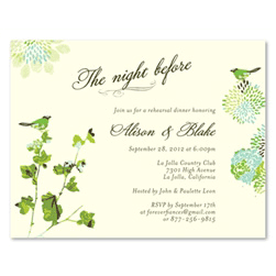 Rehearsal Dinner Invitations ~ Nature's Glory (100% recycled paper)