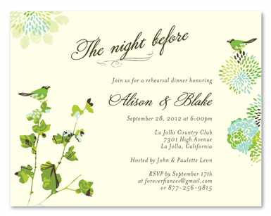 Rehearsal Dinner Invitations ~ Nature's Glory (100% recycled paper)