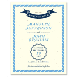 Navy Theme Wedding Save the Date ~ Nautical (seeded paper)