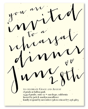 Seeded Paper Rehearsal Dinner Invitations