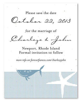 Wedding Save the Date Cards ~ Ocean (plantable paper)