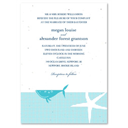 Beach Wedding Invitations Ocean Whale