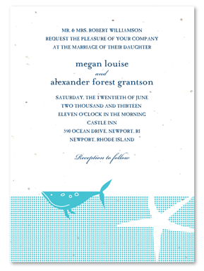 Beach Wedding Invitations Ocean Whale